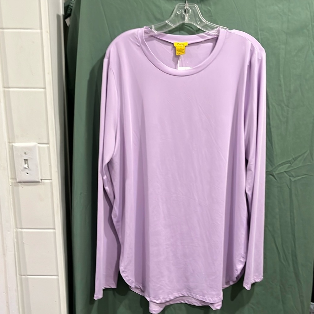 Woman Long Sleeve Sweater by Daisy size 1X lavender round neck